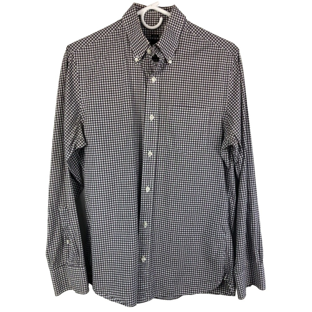 Club Monaco Classic Black & White Check XS  Button Down Long Sleeve Shirt Cotton